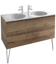 Тумба под раковину Jacob Delafon Odeon Rive Gauche 120 см, ручки черные, цвет дуб табак, EB2525-R9-E52