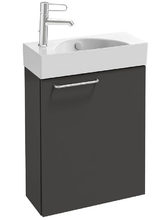 Тумба под раковину Jacob Delafon Odeon Rive Gauche 48,5 см, цвет серый антрацит глянцевый, ручки на выбор, EB2581D-RX-442/EB2581G-RX-442