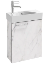 Тумба под раковину Jacob Delafon Odeon Rive Gauche 48,5 см, цвет белый мрамор, ручки на выбор, EB2581D-RX-NR4/EB2581G-RX-NR4