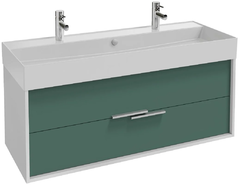 Тумба под раковину Jacob Delafon Vivienne 120 см, корпус белый глянцевый, фасад эвкалипт глянцевый, ручки хром, EB1509-N18-G1O