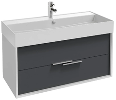 Тумба под раковину Jacob Delafon Vivienne 100 см, корпус белый глянцевый, фасад черный глянцевый, без ручек, EB1585-N18-G1F