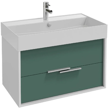 Тумба под раковину Jacob Delafon Vivienne 80 см, корпус белый глянцевый, фасад эвкалипт сатин, без ручек, EB1584-N18-S49