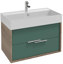 Тумба под раковину Jacob Delafon Vivienne 80 см, корпус дуб табак, фасад эвкалипт сатин, ручки хром, EB1507-E52-S49