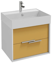 Тумба под раковину Jacob Delafon Vivienne 60 см, корпус белый глянцевый, фасад императорский жёлтый сатин, ручки хром, EB1506-N18-S48