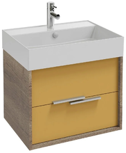 Тумба под раковину Jacob Delafon Vivienne 60 см, корпус дуб табак, фасад императорский жёлтый матовый, без ручек, EB1583-E52-M80