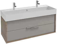 Тумба под раковину Jacob Delafon Vivienne 120 см, корпус дуб табак, фасад серый титан матовый, без ручек, EB1586-E52-M54