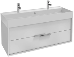 Тумба под раковину Jacob Delafon Vivienne 120 см, корпус белый глянцевый, фасад белый сатин, без ручек, EB1586-N18-F30