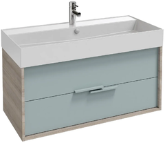 Тумба под раковину Jacob Delafon Vivienne 100 см, корпус серый дуб, фасад голубой шторм матовый, без ручек, EB1585-E71-M50