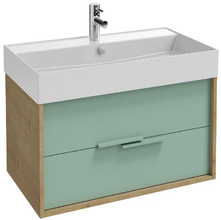 Тумба под раковину Jacob Delafon Vivienne 80 см, корпус арлингтонский дуб, фасад оливковый сатин, без ручек, EB1584-E70-S54