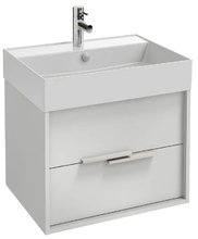 Тумба под раковину Jacob Delafon Vivienne 60 см, корпус белый глянцевый, фасад белый глянцевый, без ручек, EB1583-N18-N18