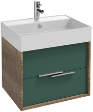 Тумба под раковину Jacob Delafon Vivienne 60 см, корпус дуб табак, фасад лак эвкалипт сатин, ручки хром, EB1506-E52-S49