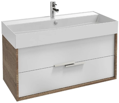 Тумба под раковину Jacob Delafon Vivienne EB1585-E52-N18, 100 см, корпус дуб табак, фасад белый глянцевый