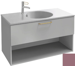 Тумба под раковину Jacob Delafon Odeon Rive Gauche 90 см, EB2553-RX-S37, цвет нежно-розовый сатин, ручки на выбор