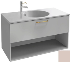 Тумба под раковину Jacob Delafon Odeon Rive Gauche 90 см, EB2553-RX-M78, цвет пыльная роза матовый, ручки на выбор