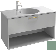 Тумба под раковину Jacob Delafon Odeon Rive Gauche 90 см, EB2553-RX-G95, цвет оливковый глянцевый, ручки на выбор