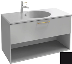 Тумба под раковину Jacob Delafon Odeon Rive Gauche 90 см, EB2553-RX-S14, цвет чёрный сатин, ручки на выбор