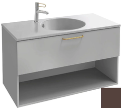 Тумба под раковину Jacob Delafon Odeon Rive Gauche 90 см, EB2553-RX-M59, цвет ледяной коричневый матовый, ручки на выбор