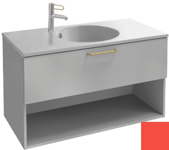 Тумба под раковину Jacob Delafon Odeon Rive Gauche 90 см, EB2553-RX-М81, цвет алый матовый, ручки на выбор