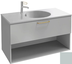 Тумба под раковину Jacob Delafon Odeon Rive Gauche 90 см, EB2553-RX-M50, цвет голубой шторм матовый, ручки на выбор