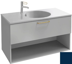 Тумба под раковину Jacob Delafon Odeon Rive Gauche 90 см, EB2553-RX-M88, цвет морской синий матовый, ручки на выбор