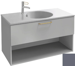 Тумба под раковину Jacob Delafon Odeon Rive Gauche 90 см, EB2553-RX-S40, цвет насыщенный серый сатин, ручки на выбор