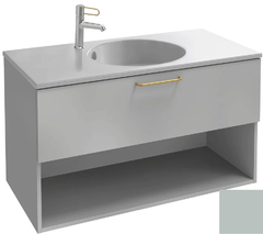 Тумба под раковину Jacob Delafon Odeon Rive Gauche 90 см, EB2553-RX-S51, цвет миндальный сатин, ручки на выбор