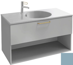 Тумба под раковину Jacob Delafon Odeon Rive Gauche 90 см, EB2553-RX-G91, цвет аквамарин глянцевый, ручки на выбор