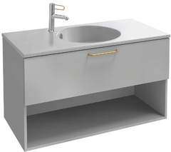 Тумба под раковину Jacob Delafon Odeon Rive Gauche 90 см, EB2553-RX-F30, цвет белый сатин, ручки на выбор