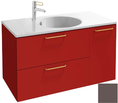 Тумба под раковину Jacob Delafon Odeon Rive Gauche 90 см, EB2543-RX-S32, цвет светло-коричневый сатин, ручки на выбор