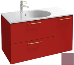 Тумба под раковину Jacob Delafon Odeon Rive Gauche 90 см, EB2543-RX-M71, цвет нежно-розовый матовый, ручки на выбор