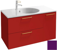 Тумба под раковину Jacob Delafon Odeon Rive Gauche 90 см, EB2543-RX-M63, цвет сливовый матовый, ручки на выбор