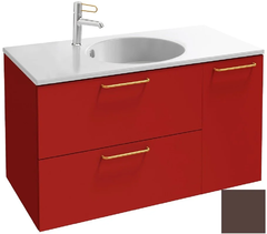 Тумба под раковину Jacob Delafon Odeon Rive Gauche 90 см, EB2543-RX-N23, цвет ледяной коричневый глянцевый, ручки на выбор