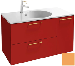 Тумба под раковину Jacob Delafon Odeon Rive Gauche 90 см, EB2543-RX-G1N, цвет императорский жёлтый глянцевый, ручки на выбор