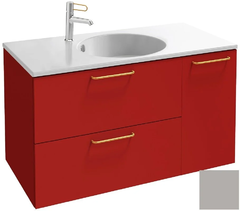 Тумба под раковину Jacob Delafon Odeon Rive Gauche 90 см, EB2543-RX-S21, цвет серый титан сатин, ручки на выбор