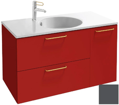 Тумба под раковину Jacob Delafon Odeon Rive Gauche 90 см, EB2543-RX-S17, цвет серый антрацит сатин, ручки на выбор