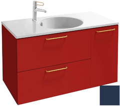 Тумба под раковину Jacob Delafon Odeon Rive Gauche 90 см, EB2543-RX-S06, цвет тёмно-синий сатин, ручки на выбор