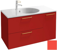 Тумба под раковину Jacob Delafon Odeon Rive Gauche 90 см, EB2543-RX-М81, цвет алый матовый, ручки на выбор