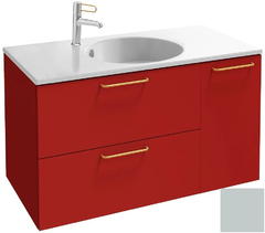 Тумба под раковину Jacob Delafon Odeon Rive Gauche 90 см, EB2543-RX-S25, цвет голубой шторм сатин, ручки на выбор