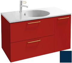 Тумба под раковину Jacob Delafon Odeon Rive Gauche 90 см, EB2543-RX-M88, цвет морской синий матовый, ручки на выбор