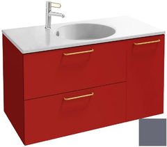 Тумба под раковину Jacob Delafon Odeon Rive Gauche 90 см, EB2543-RX-M76, цвет насыщенный серый матовый, ручки на выбор