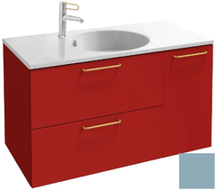 Тумба под раковину Jacob Delafon Odeon Rive Gauche 90 см, EB2543-RX-S50, цвет аквамарин сатин, ручки на выбор