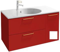 Тумба под раковину Jacob Delafon Odeon Rive Gauche 90 см, EB2543-RX-F30, цвет белый сатин, ручки на выбор