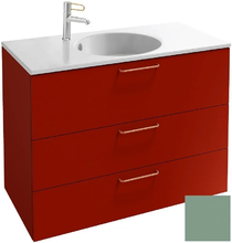 Тумба под раковину Jacob Delafon Odeon Rive Gauche 90 см, EB2533-RX-S54, цвет оливковый сатин, ручки на выбор