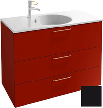 Тумба под раковину Jacob Delafon Odeon Rive Gauche 90 см, EB2533-RX-S14, цвет чёрный сатин, ручки на выбор