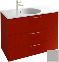 Тумба под раковину Jacob Delafon Odeon Rive Gauche 90 см, EB2533-RX-N21, цвет серый титан глянцевый, ручки на выбор