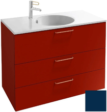 Тумба под раковину Jacob Delafon Odeon Rive Gauche 90 см, EB2533-RX-S56, цвет морской синий сатин, ручки на выбор