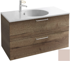 Тумба под раковину Jacob Delafon Odeon Rive Gauche 90 см, EB2523-RX-S42, цвет пыльная роза сатин, ручки на выбор