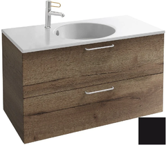 Тумба под раковину Jacob Delafon Odeon Rive Gauche 90 см, EB2523-RX-274, цвет чёрный глянцевый, ручки на выбор