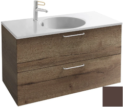 Тумба под раковину Jacob Delafon Odeon Rive Gauche 90 см, EB2523-RX-F32, цвет ледяной коричневый сатин, ручки на выбор