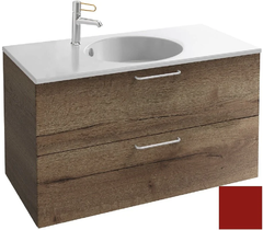 Тумба под раковину Jacob Delafon Odeon Rive Gauche 90 см, EB2523-RX-S08, цвет тёмно-красный сатин, ручки на выбор